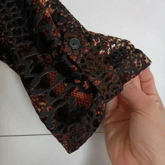 Roz & Ali Burnout Velvet Top Blouse Dark Whimsigoth Popover Roll Tab Size 3X - Picture 2 of 8